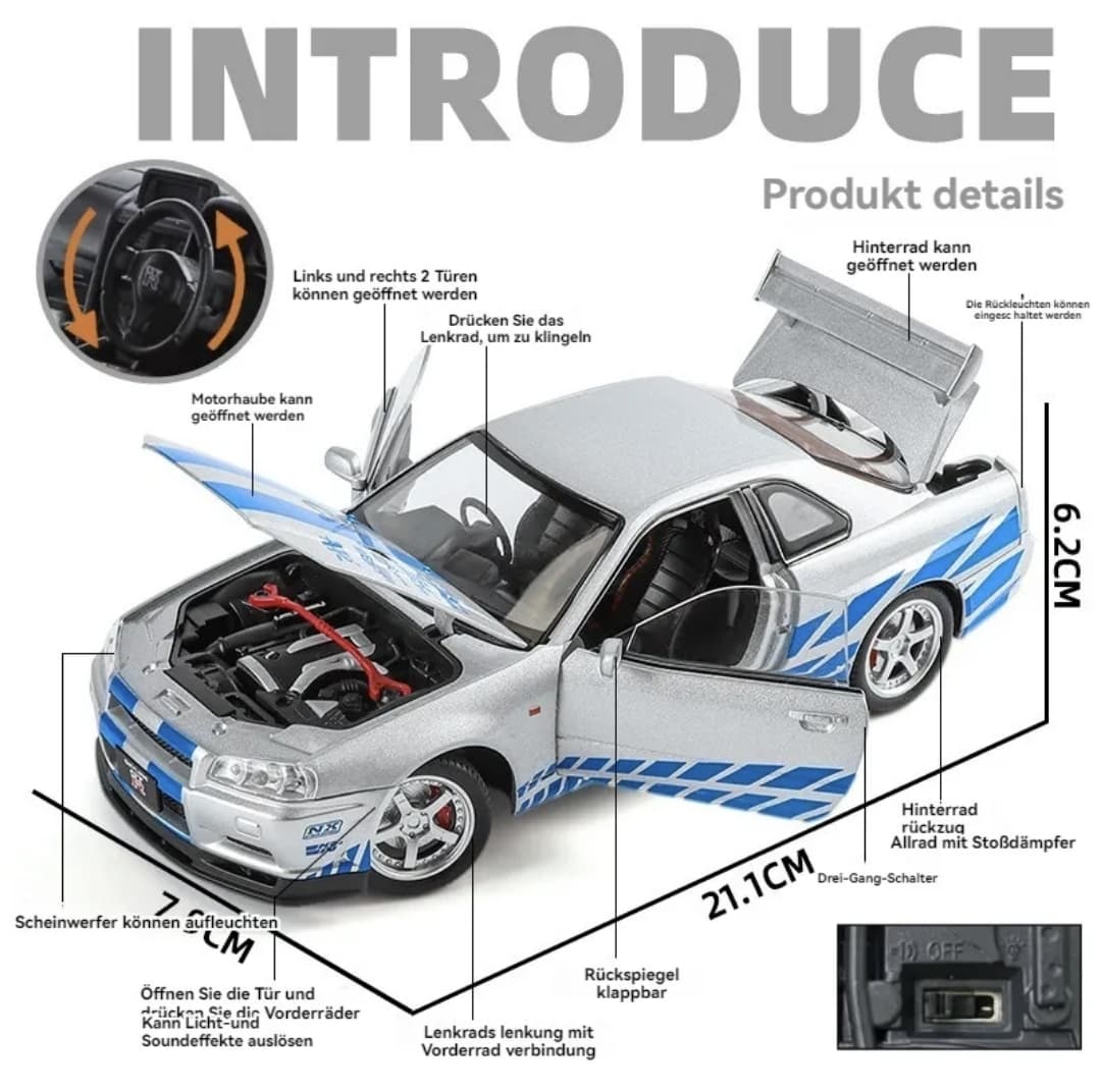 1:24 Scale Nissan Skyline GTR Diecast Model