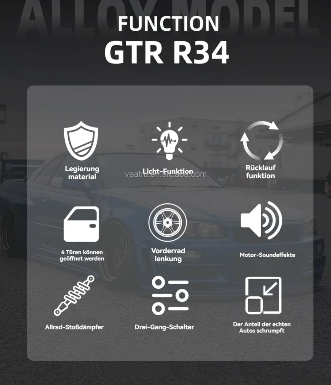 1:24 Scale Nissan Skyline GTR Diecast Model